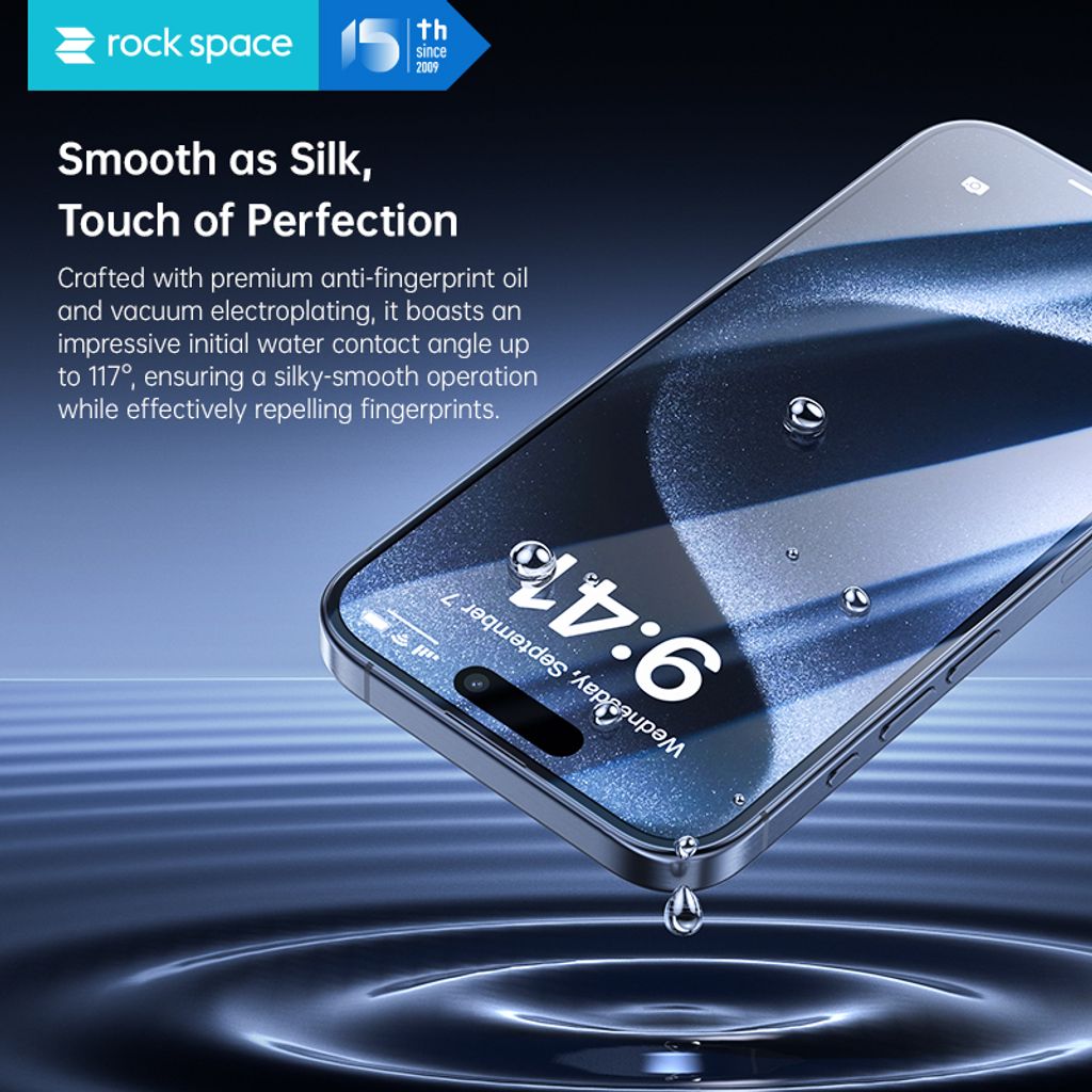 iPhone 16 rock space 2.5D Full-screen Tempered Glass Screen Protector 3