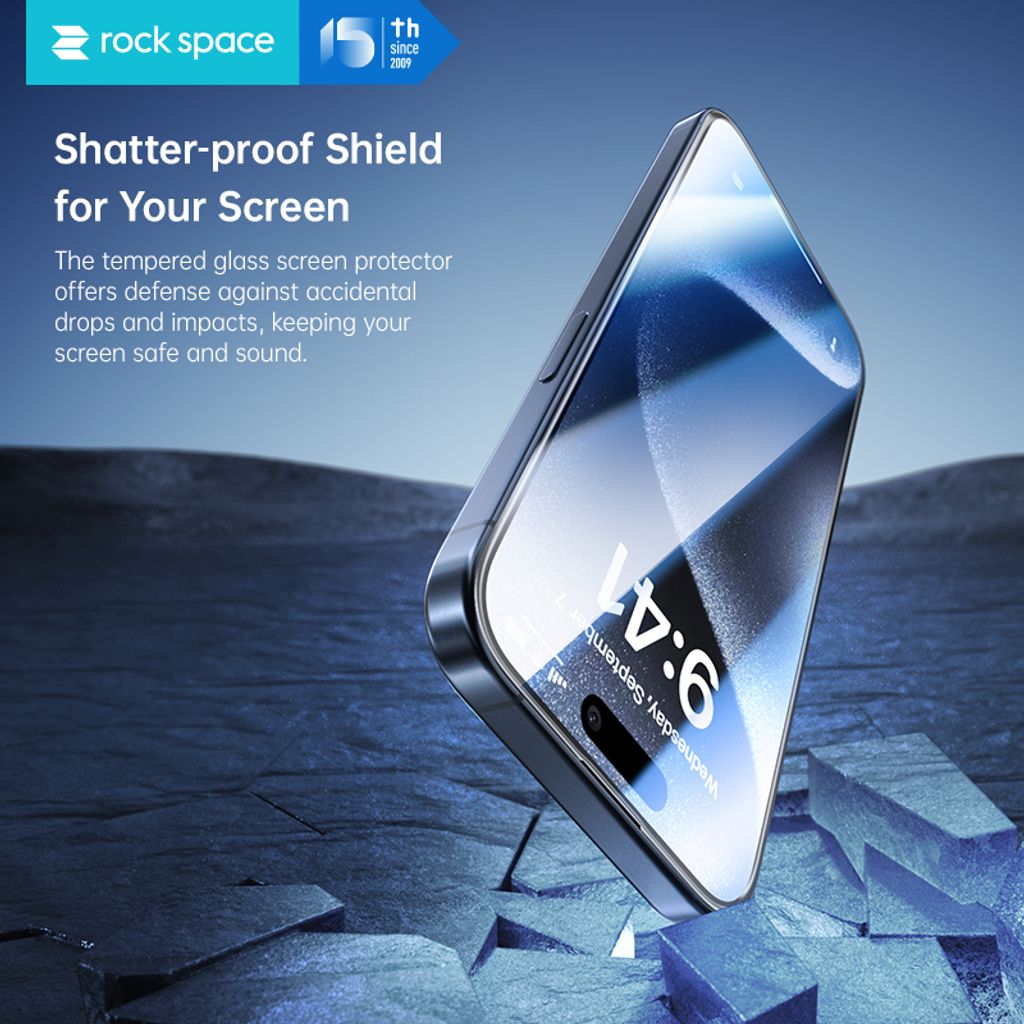 iPhone 16 rock space 2.5D Full-screen Tempered Glass Screen Protector 5