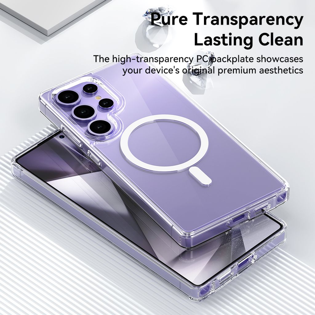 Samsung S25 Crystal Transparent Protection Case with Magnetic 5