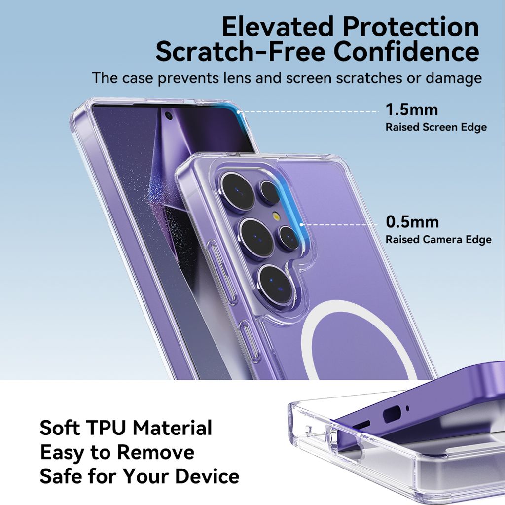 Samsung S25 Crystal Transparent Protection Case with Magnetic 7
