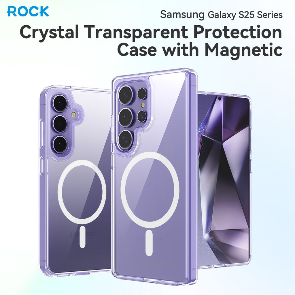 Samsung S25 Crystal Transparent Protection Case with Magnetic 1