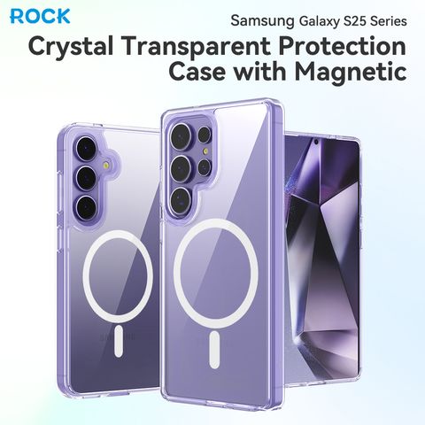 Samsung S25 Crystal Transparent Protection Case with Magnetic 1