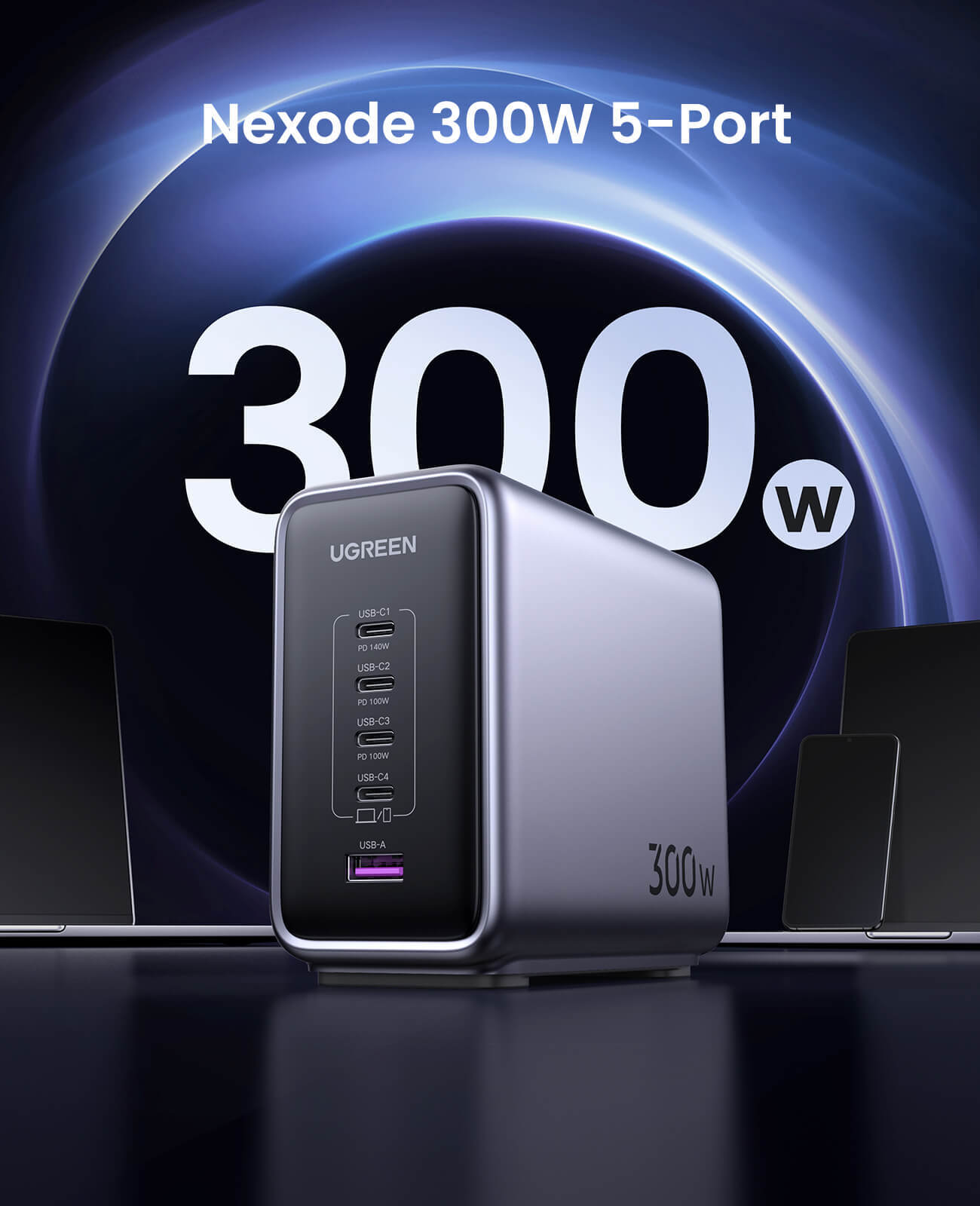 ugreen-nexode-300w-gan-wall-usb-c-charger-5-ports-90904-936124