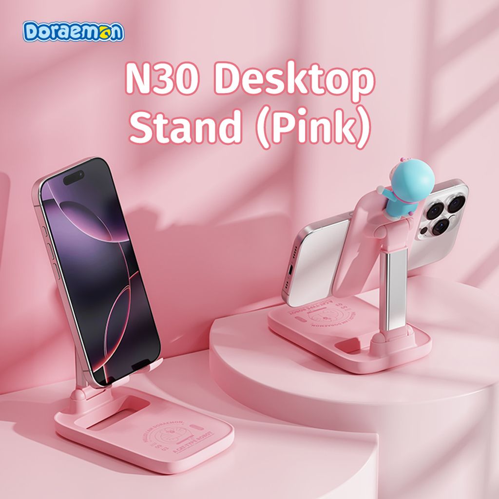 ROCK Doraemon N30 Desktop Stand (Pink) 01