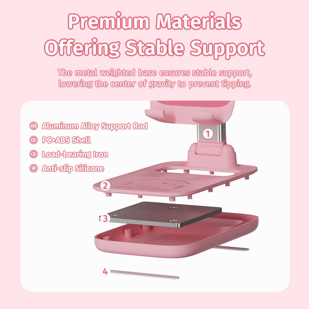ROCK Doraemon N30 Desktop Stand (Pink) 03