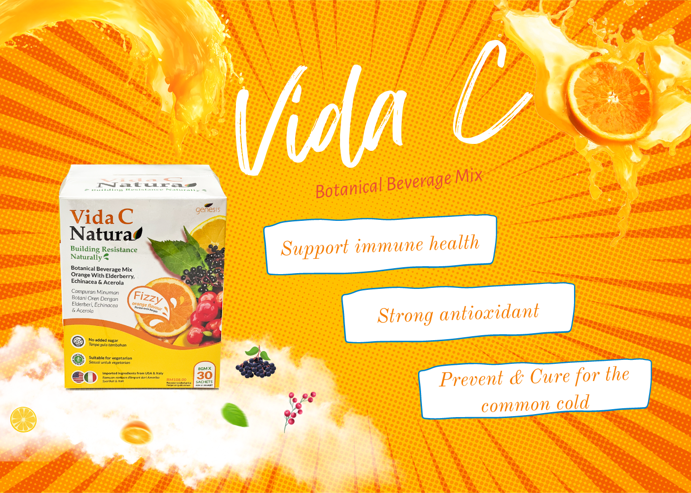 Vida C Natura (8gm x 30 sachets) – Genesis Nutraceuticals | Genesis  Functional Food