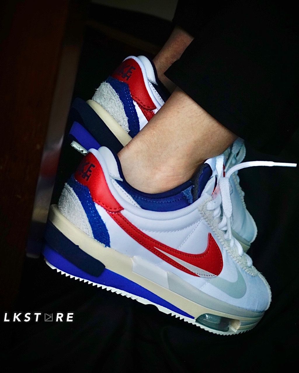 Nike Zoom Cortez x Sacai 紅白色聯名款阿甘新款氣墊厚底增高DQ0581