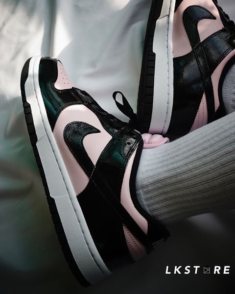 Nike Dunk Low ESS “Pink Black" 女款 黑粉 亮皮 DJ9955-600 新款 dunk粉 情侶鞋（部分現貨）