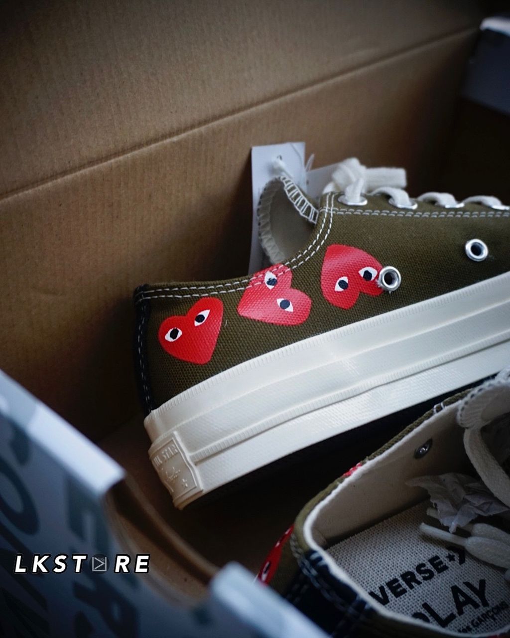 Converse Chuck Taylor 1970s x CDG Play 川久保玲 愛心 軍綠 多顆愛心 聯名 162976C 帆布鞋 cdg綠