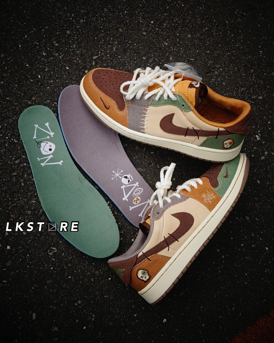 25.5cm DZ7292-200 AIR JORDAN 1 RETRO LOW OG Zion Williamson Voodoo Flax and Oil Green エアジョーダン ロー ザイオン ウィリアムソン ブードゥー