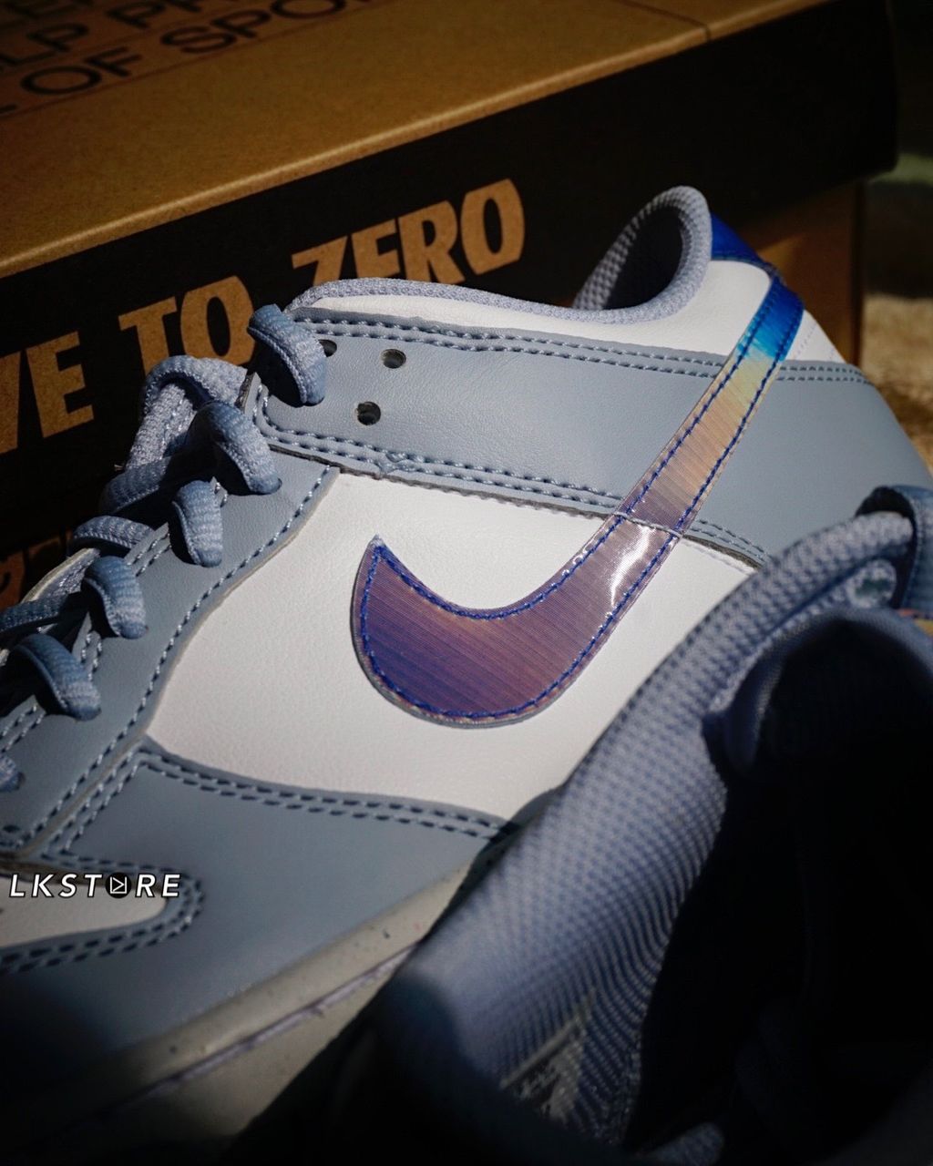 Nike Dunk Low Next Nature Blue Whisper Iridescent GS 大童鞋 雷射 炫彩藍 藍色 dunk藍  環保材質 FJ4668-400