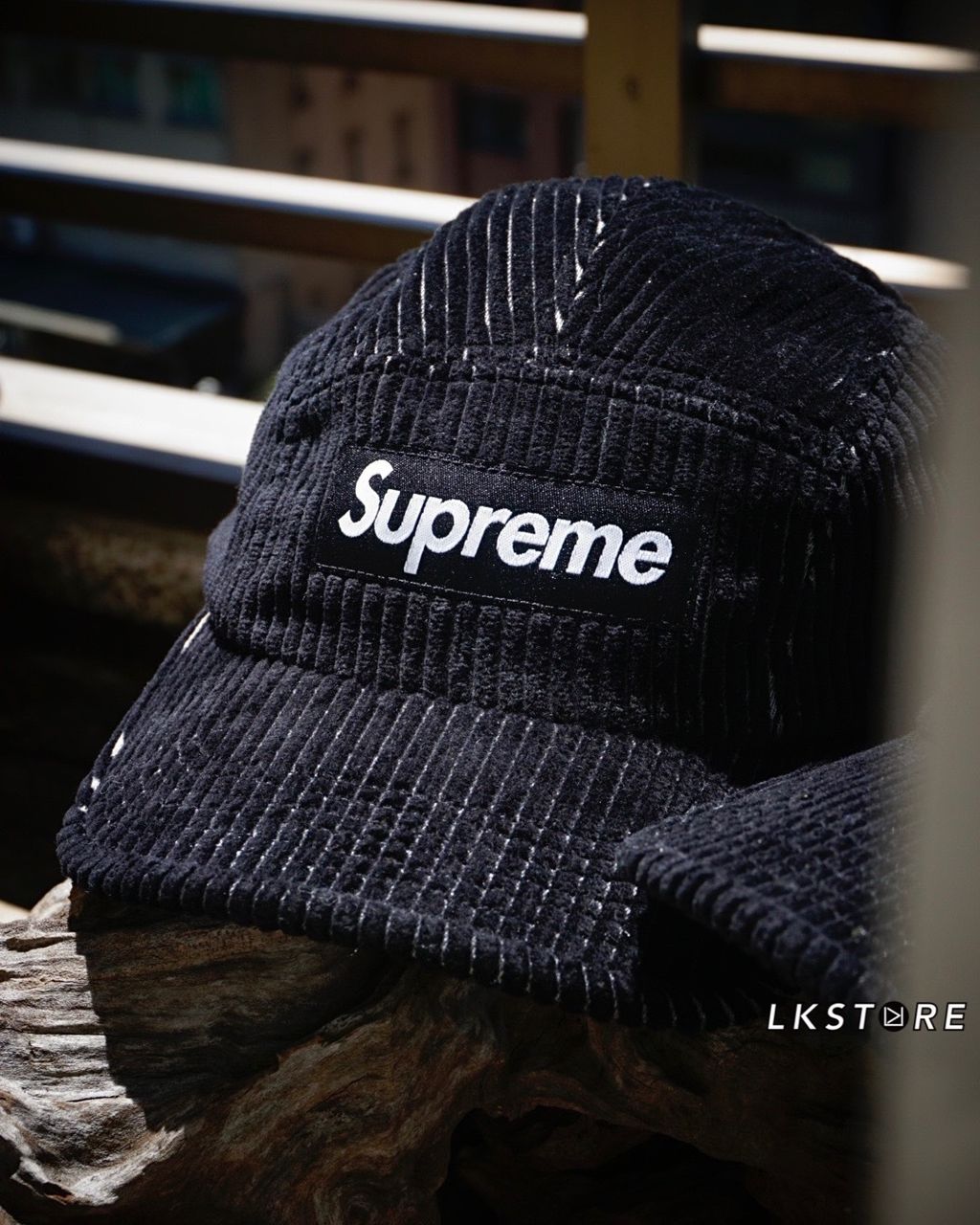 Supreme SS23 Week 10 2-Tone Corduroy Camp Cap 燈芯絨黑色帽子