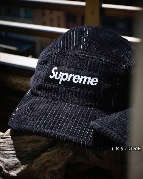 Supreme コーデュロイキャップ 黒 Supreme コーデュロイキャンプキャップ24F/W 黒