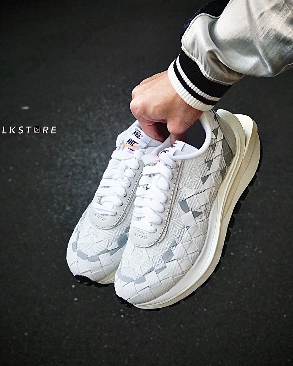 Nike x Sacai Vaporwaffle x Jean Paul Gaultier Woven 編織灰白聯名款