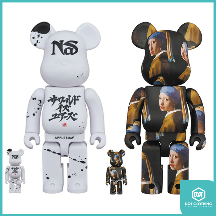 BE@RBRICK Johannes Vermeer 珍珠耳環的少女 100％ & 400％ Nas x APPLEBUM 書道