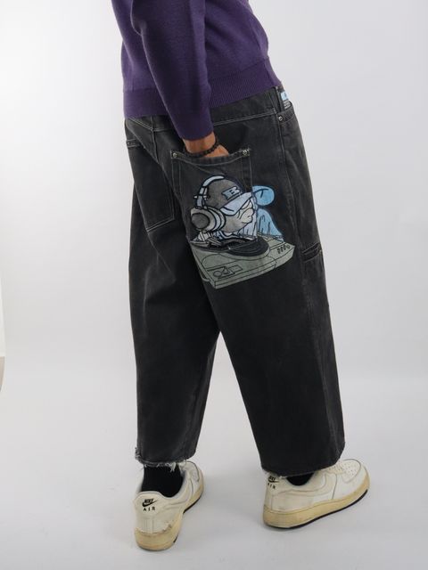 33/34) Vtg 90's Cropped Baggy Embroidered Jeans by School Of Hardknocks,  USA. – udou.my