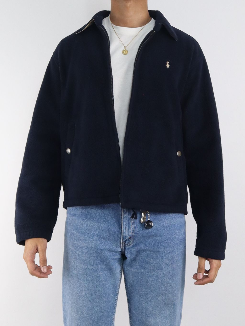 Oversized Ralph Lauren Polartec Fleece Harrington Jacket udou.my
