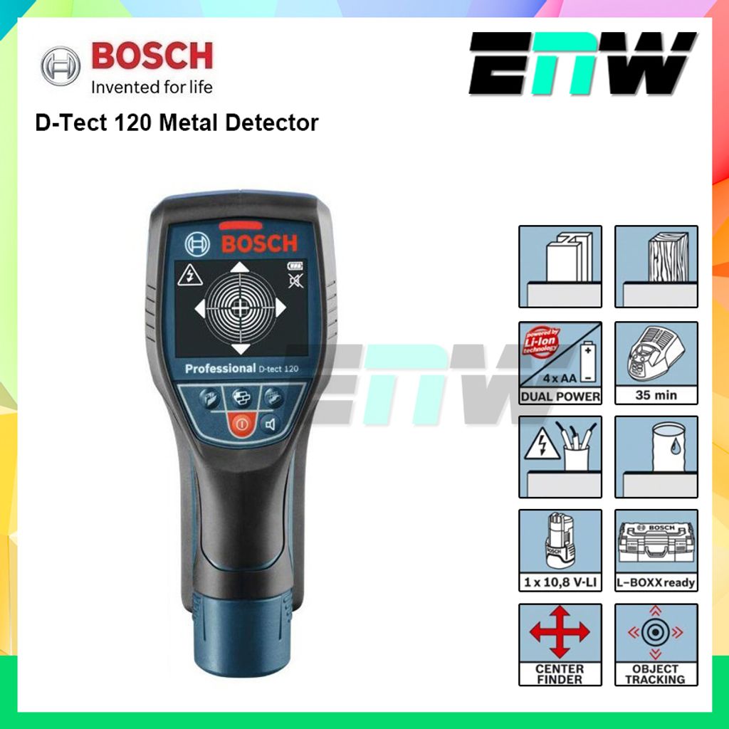 D-Tect 120 'Bosch' Metal Detector - 06010813K0 -NNY ( 3165140780124 ) – ENW  Hardware