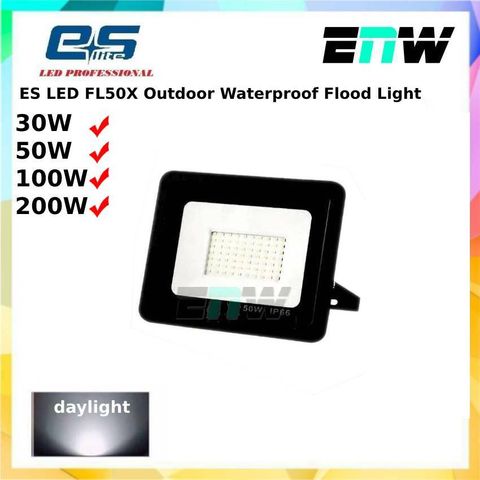ES LED FL50X 30W / 50W /100W / 200W Outdoor Waterproof Flood Light 6000K  Day Light – ENW Hardware