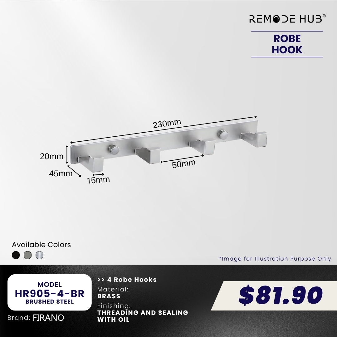 HR905-4-BR-BRUSHED STEEL