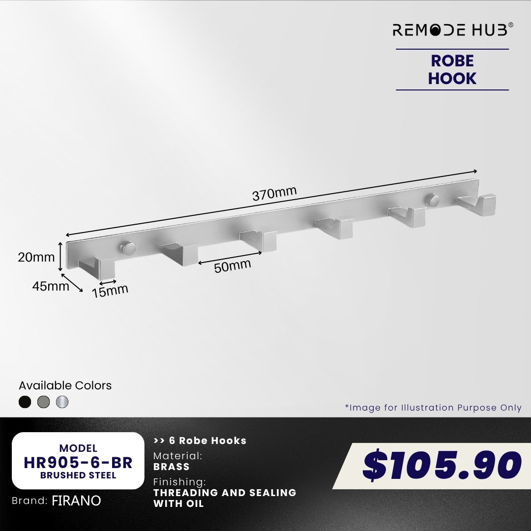 HR905-6-BR-BRUSHED STEEL