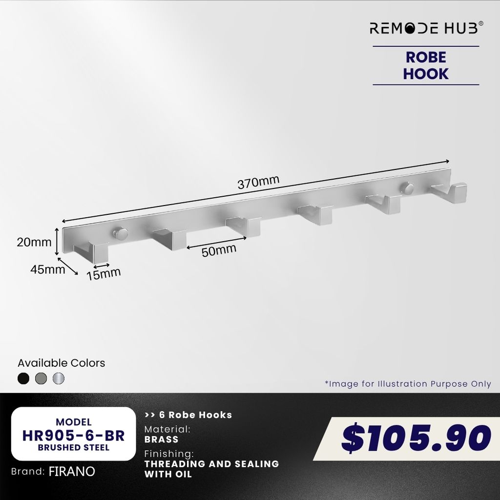 HR905-6-BR-BRUSHED STEEL