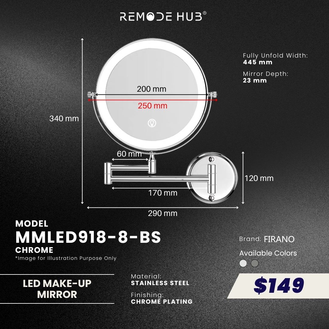 MMLED918-8-BS-CHROME