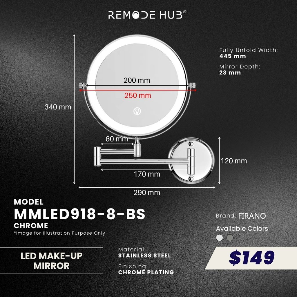 MMLED918-8-BS-CHROME