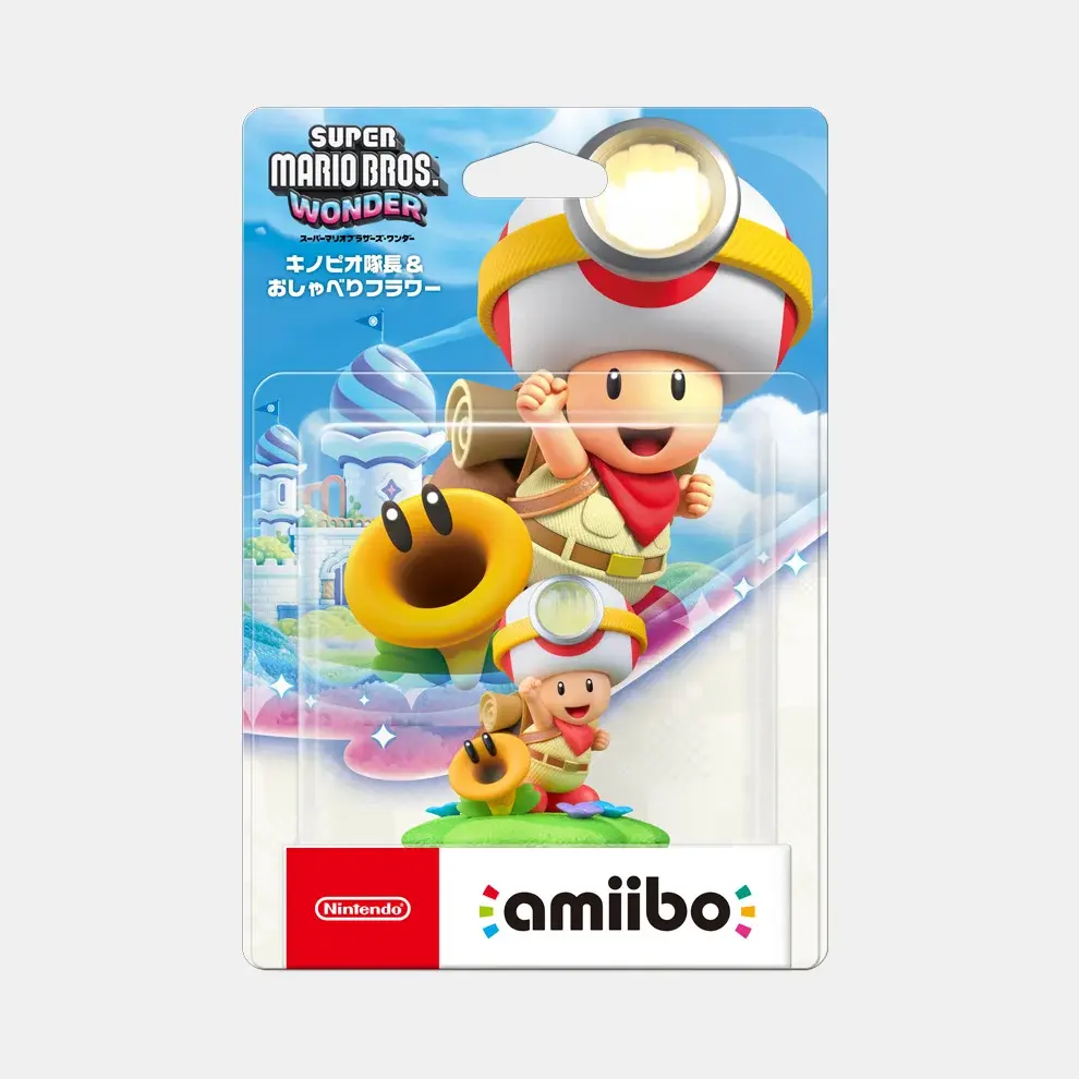 amiibo 公仔 奇諾比奧隊長&閒聊花花 超級瑪利歐兄弟 驚奇系列