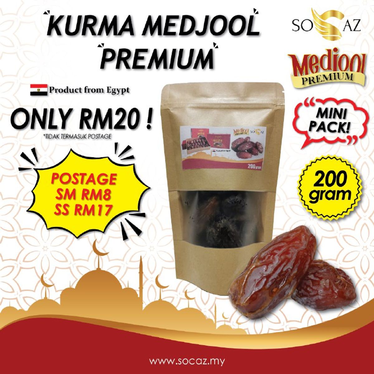 KURMA MEDJOOL PREMIUM [TRIAL PACK 200g]