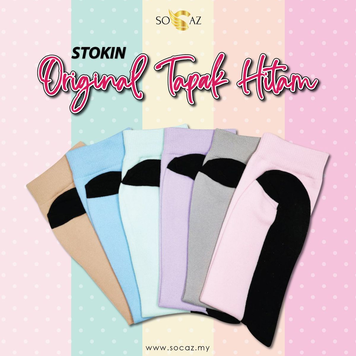 [Loose item] Stokin Original Tapak Hitam