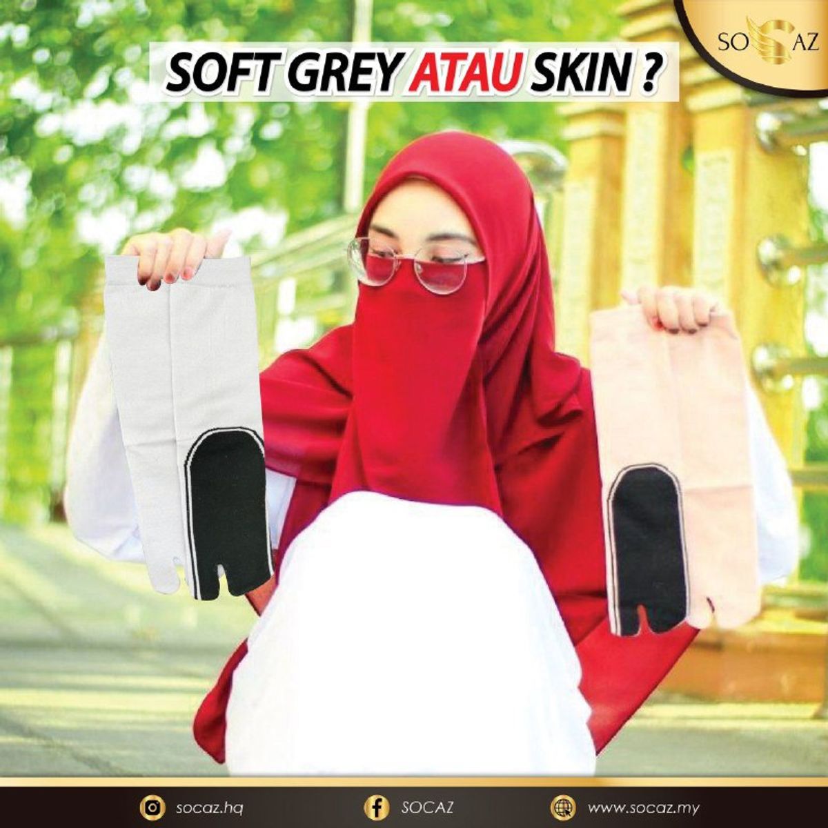 Stokin kaki pilihan ramai, mana satu? Skin atau Grey ya?