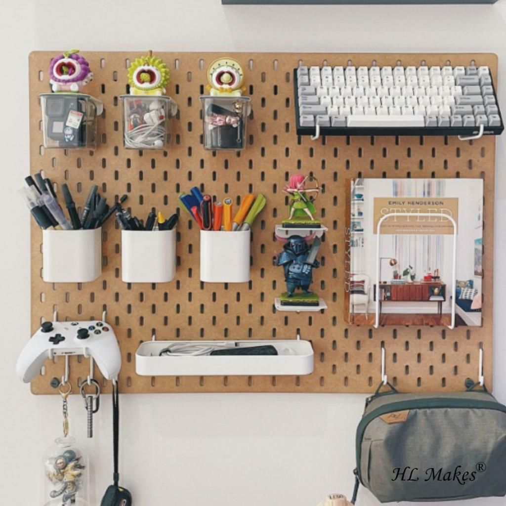 Pegboard, Compatible with IKEA SKADIS, DIY Wall Shelf Rack Pegboard – HL  Makes
