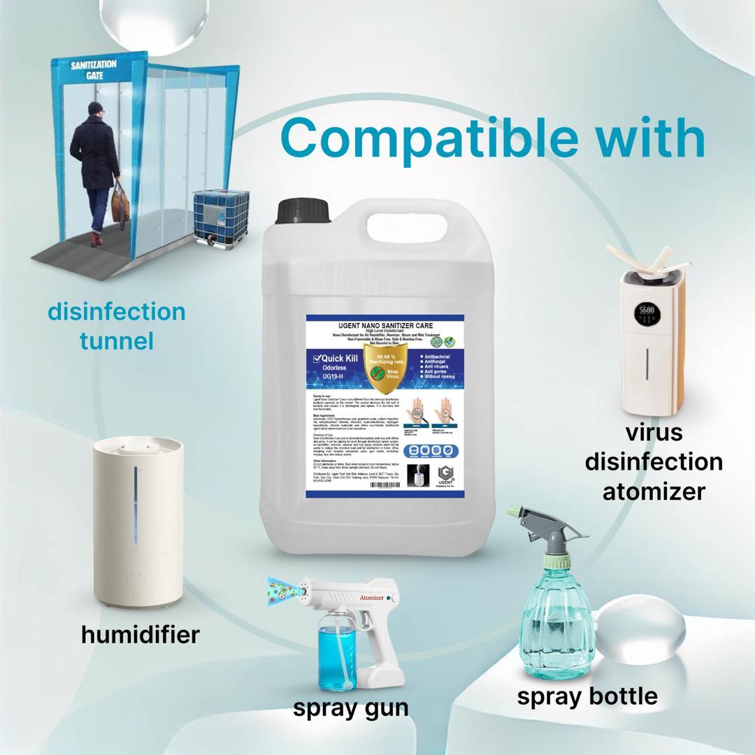 Ugent quik kill high performance all surface and air sanitizer 5 L-1