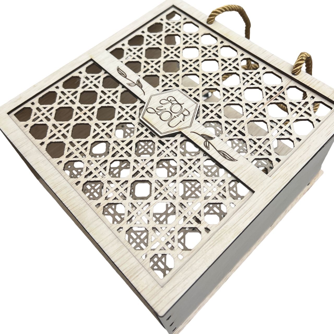 Rattan-Lattice Style Laser-Cut Wooden Gift 9