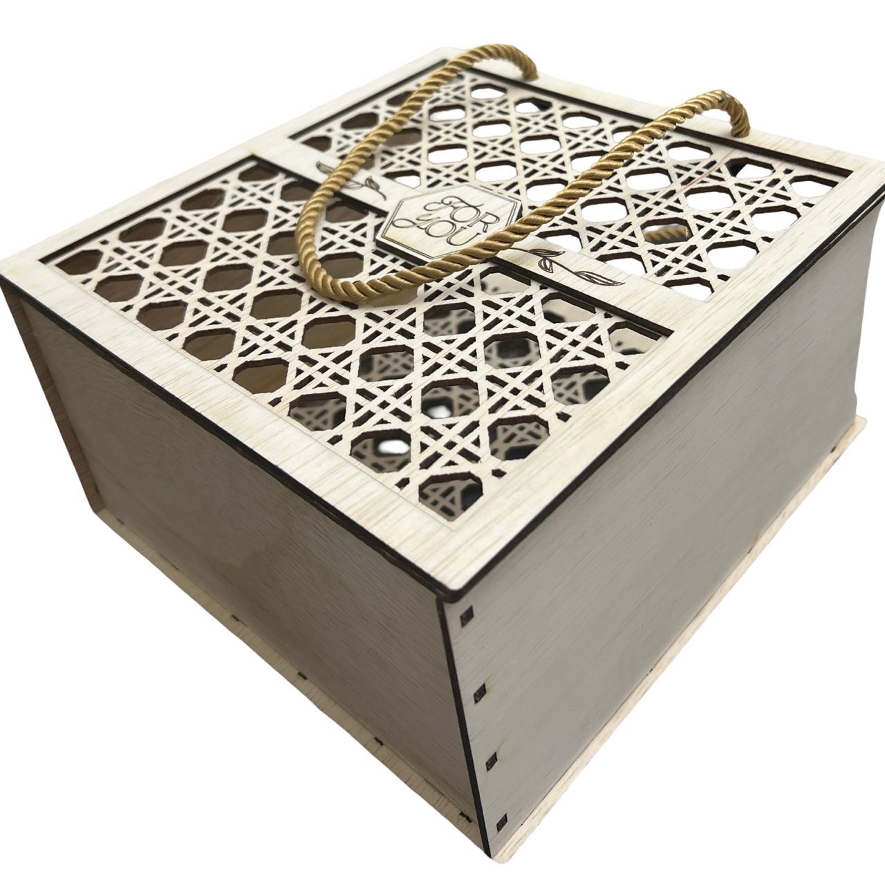 Rattan-Lattice Style Laser-Cut Wooden Gift 8