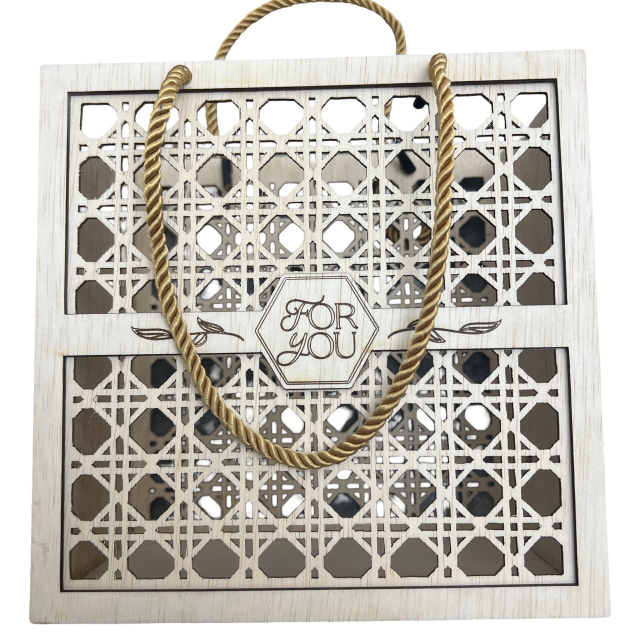 Rattan-Lattice Style Laser-Cut Wooden Gift 7