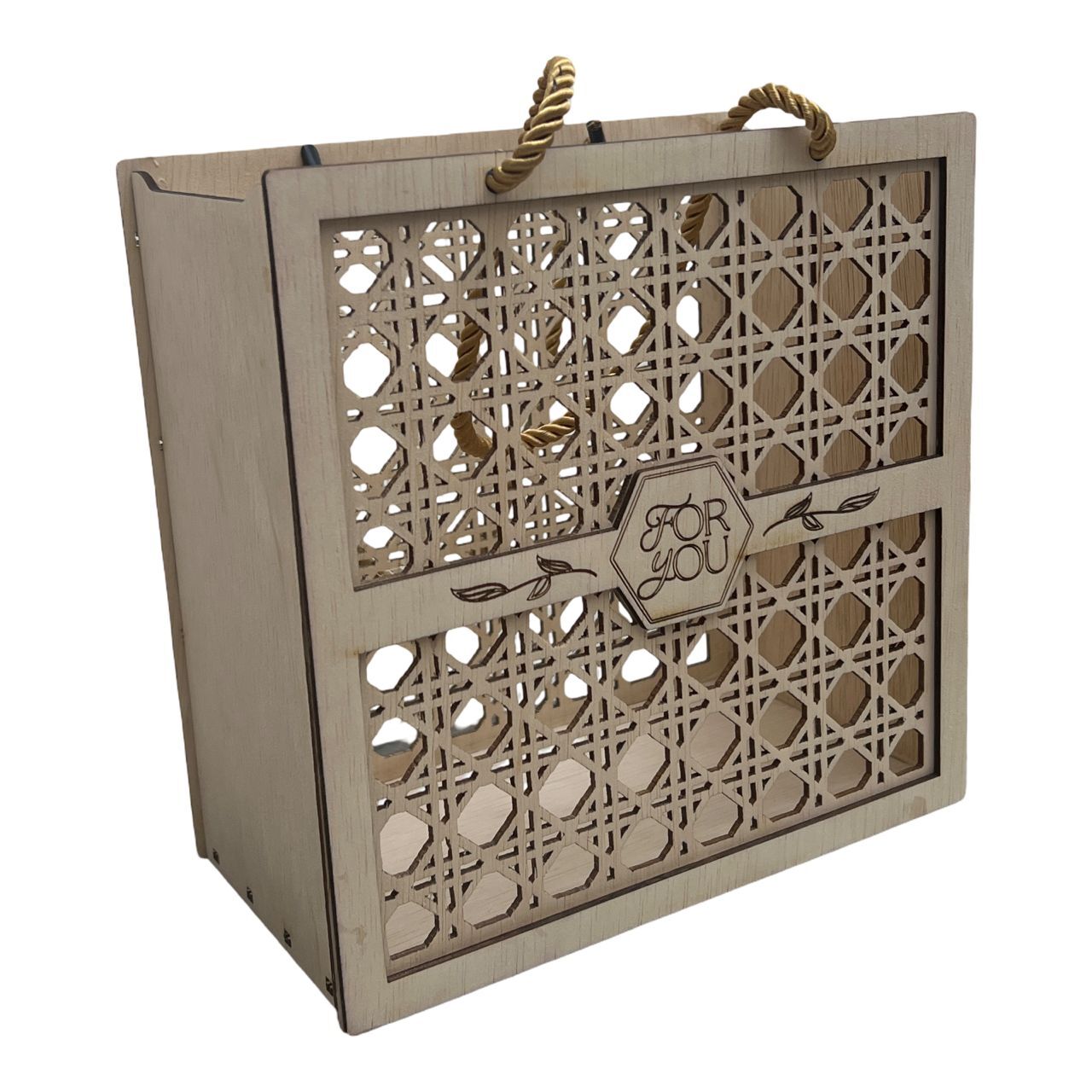 Rattan-Lattice Style Laser-Cut Wooden Gift 3