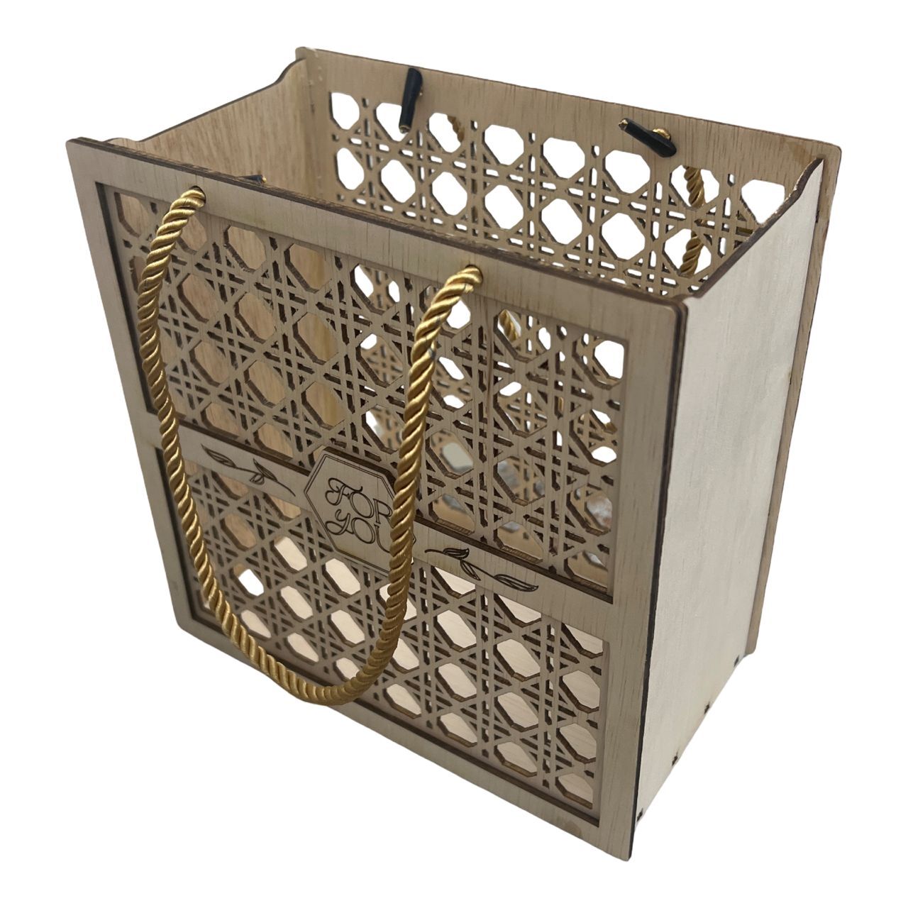 Rattan-Lattice Style Laser-Cut Wooden Gift 5