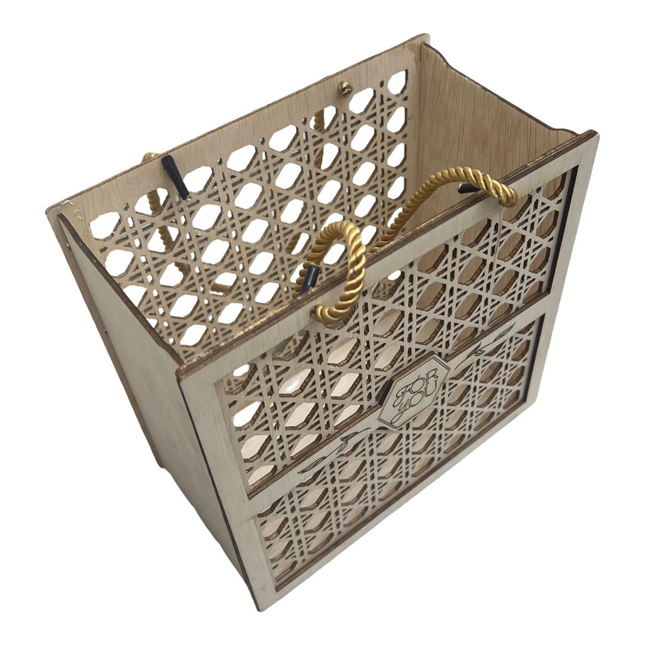 Rattan-Lattice Style Laser-Cut Wooden Gift 4