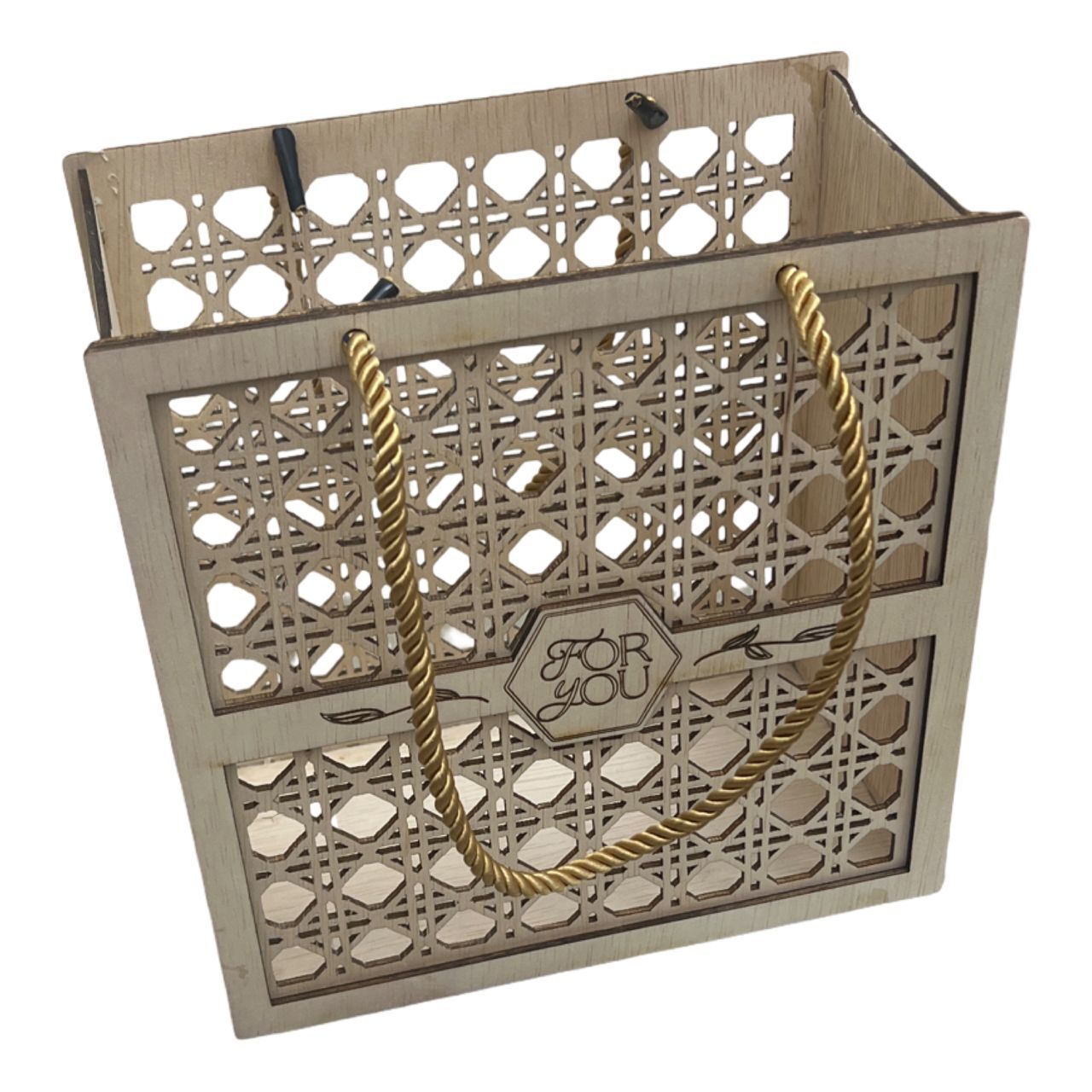 Rattan-Lattice Style Laser-Cut Wooden Gift 2