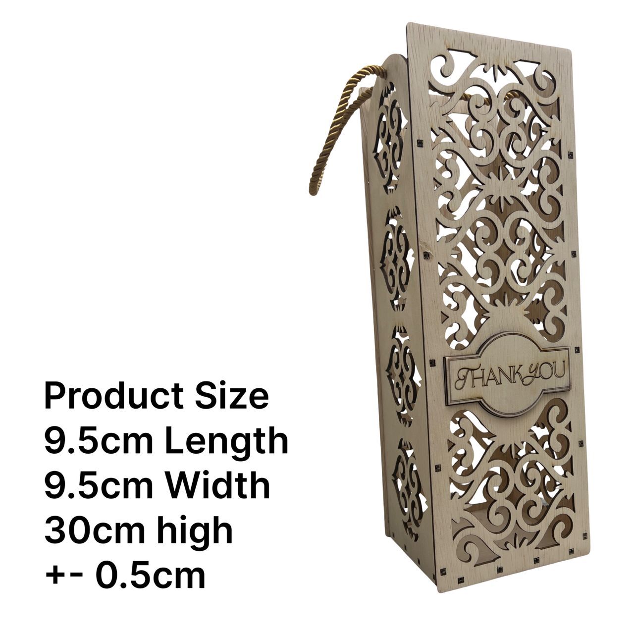 Tall Floral Laser-Cut Wooden Wine Gift Box 9