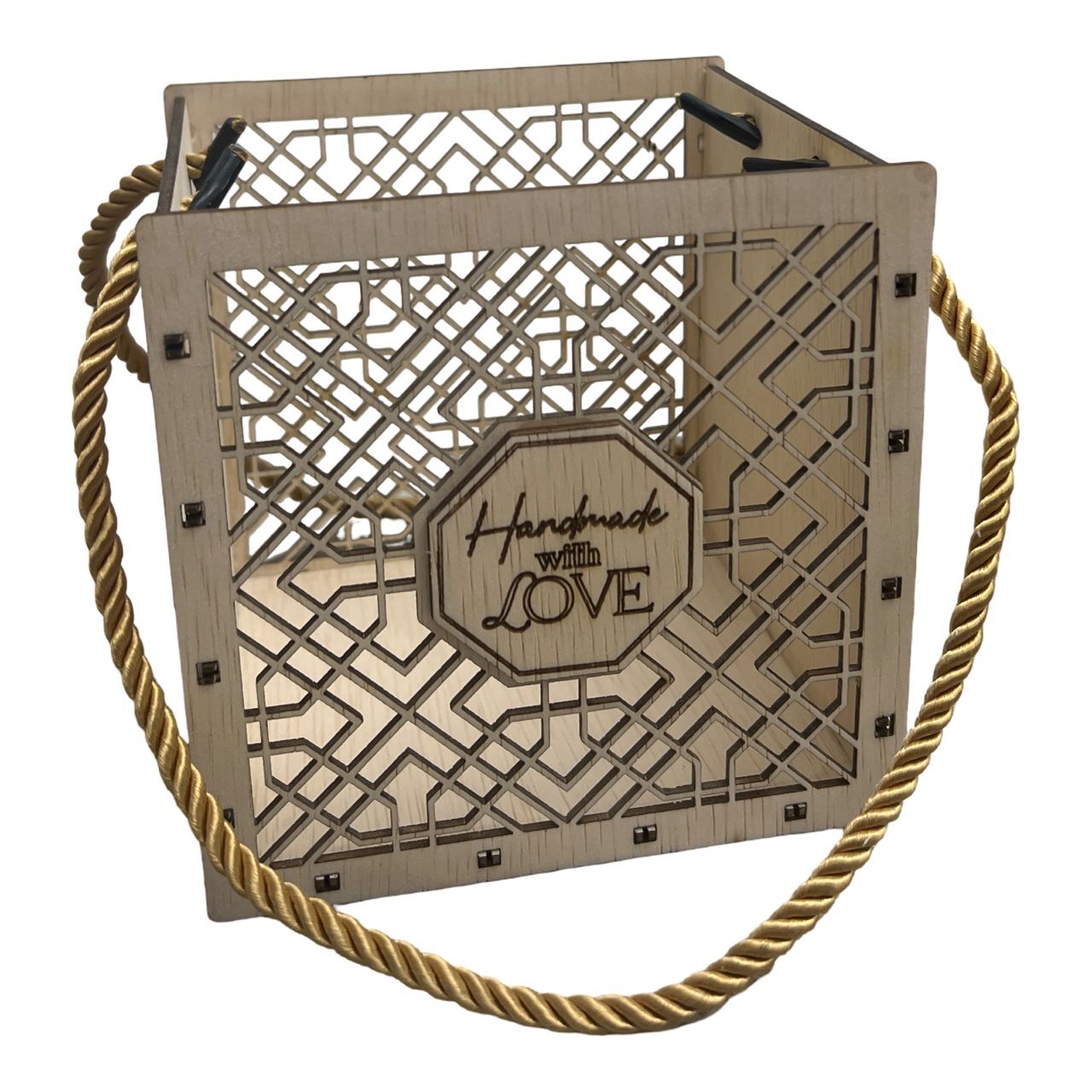 Small Geometric Laser-Cut Wooden Gift Box 12