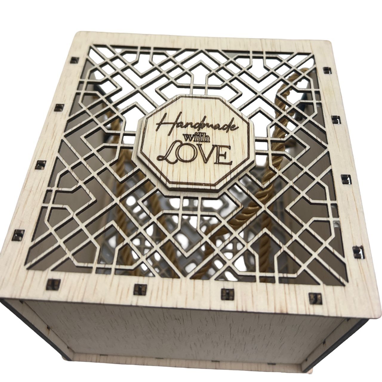 Small Geometric Laser-Cut Wooden Gift Box 10