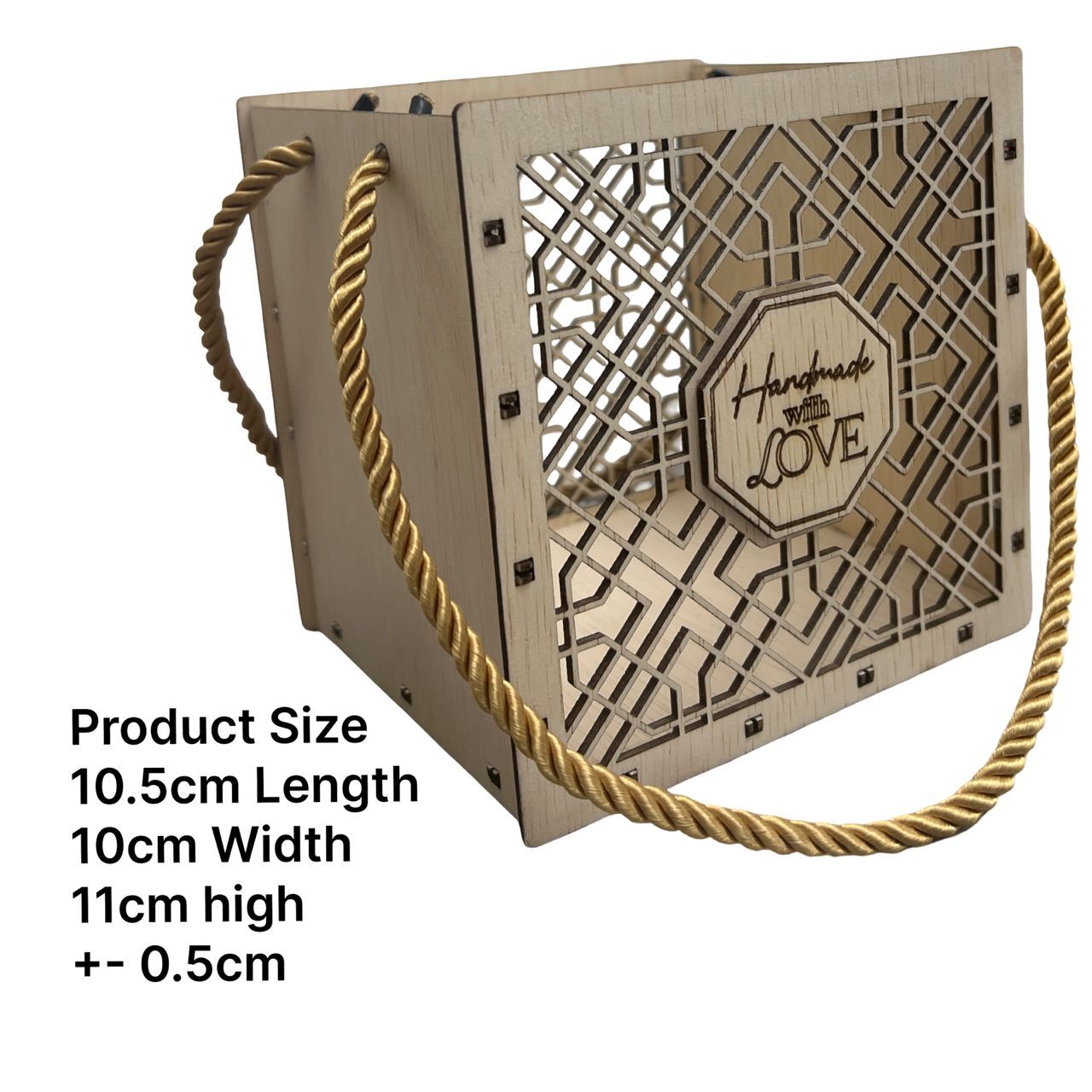 Small Geometric Laser-Cut Wooden Gift Box 1