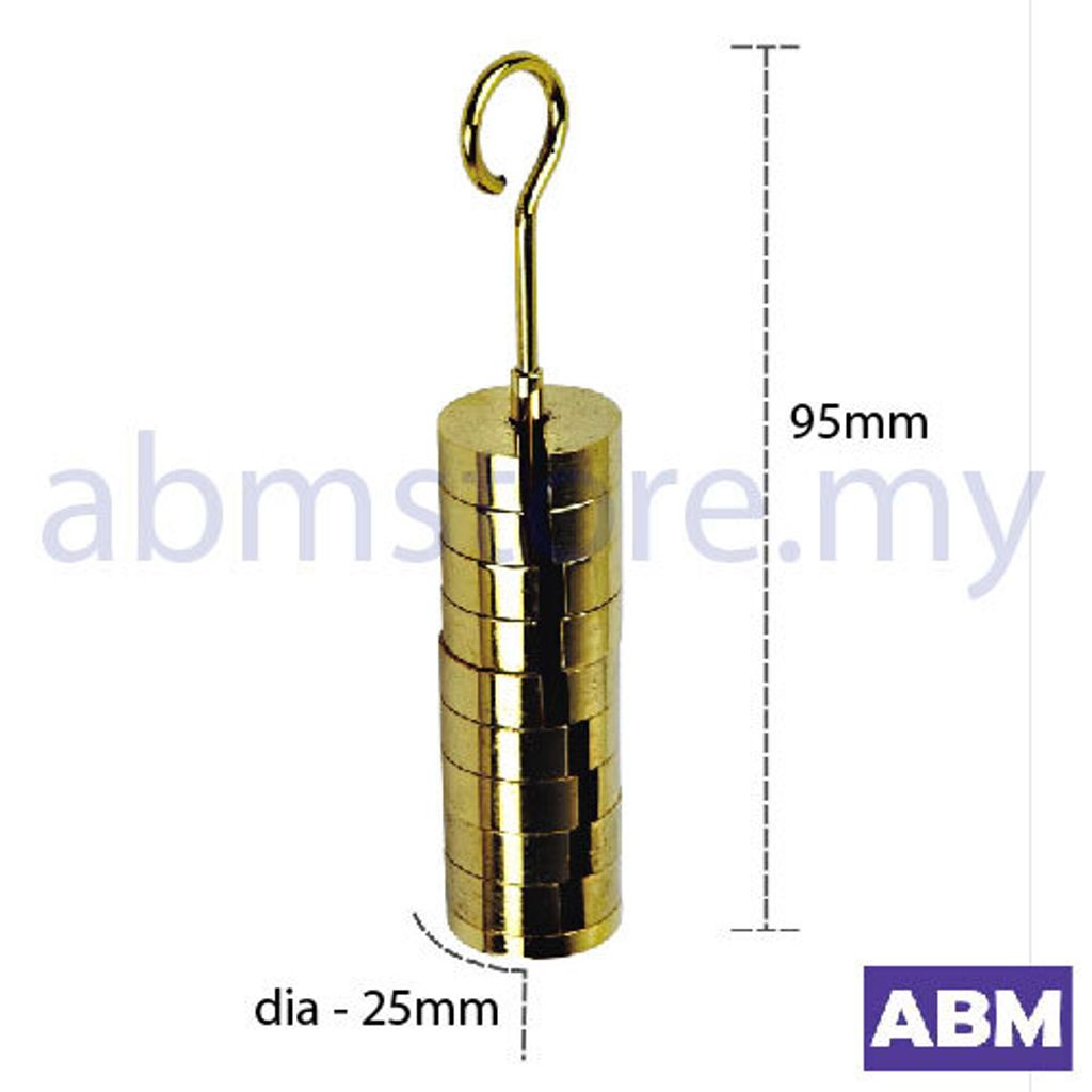 A4389B-WEIGHT, SET SLOTTED 20GM X 9, HANGER X 1,BRASS-abmstore.my-01