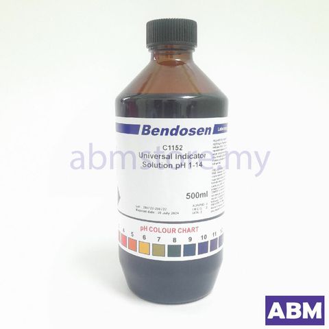 Universal Indicator Solution pH 1-14, Bendosen (500ml) / pH Test Kit –  AbmStore.my