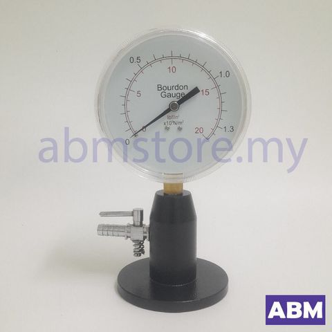 A0080 - Bourdon Gauge with stand Diameter-100mm abmstore.my-01