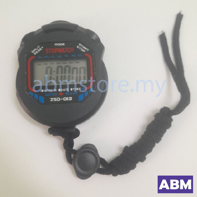Stopwatch Digital Digit Display Water Resist with String, Battery  AG13/LR44