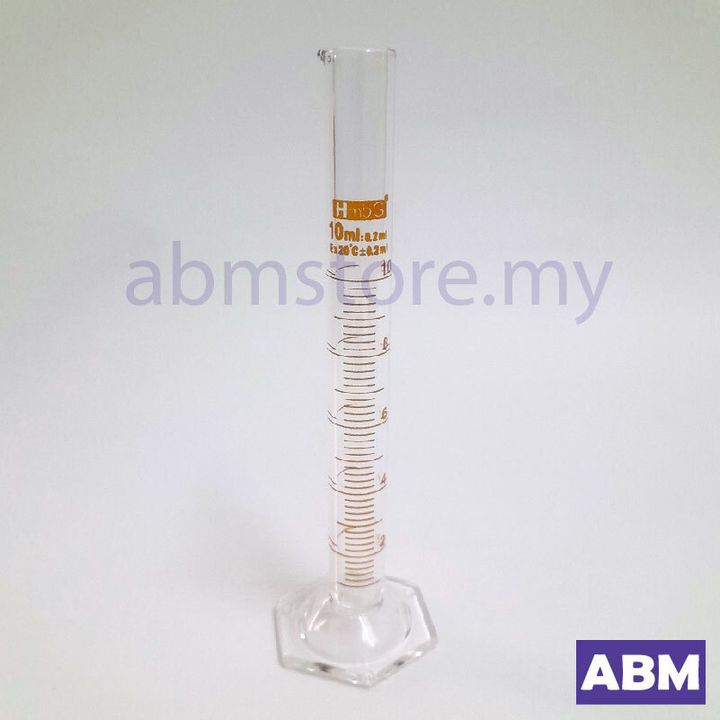 G0585-MEASURING CYLINDER 10ML AMBER SCALE HBASE GL HMBG-abmstore.my-01